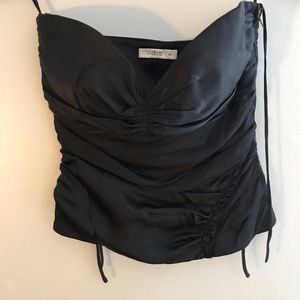 PRADA BLACK SILK BUSTIER
